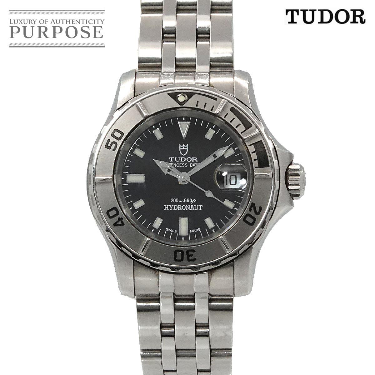 チューダー チュードル TUDOR プリンスデイト ハイドロノート 99090 レディース 腕時計 ブラック オートマ 自動巻き Prince date 90289341 チューダー チュードル TUDOR プリンスデイト ハイドロノート 99090