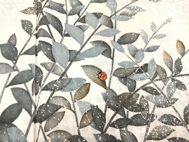 平和屋着物●訪問着　手描き　稲　てんとう虫　暈し染め　正絹　逸品　AABD4480ph 平和屋着物○訪問着 手描き 稲 てんとう虫 暈し染め 正絹 逸品 AABD4480ph