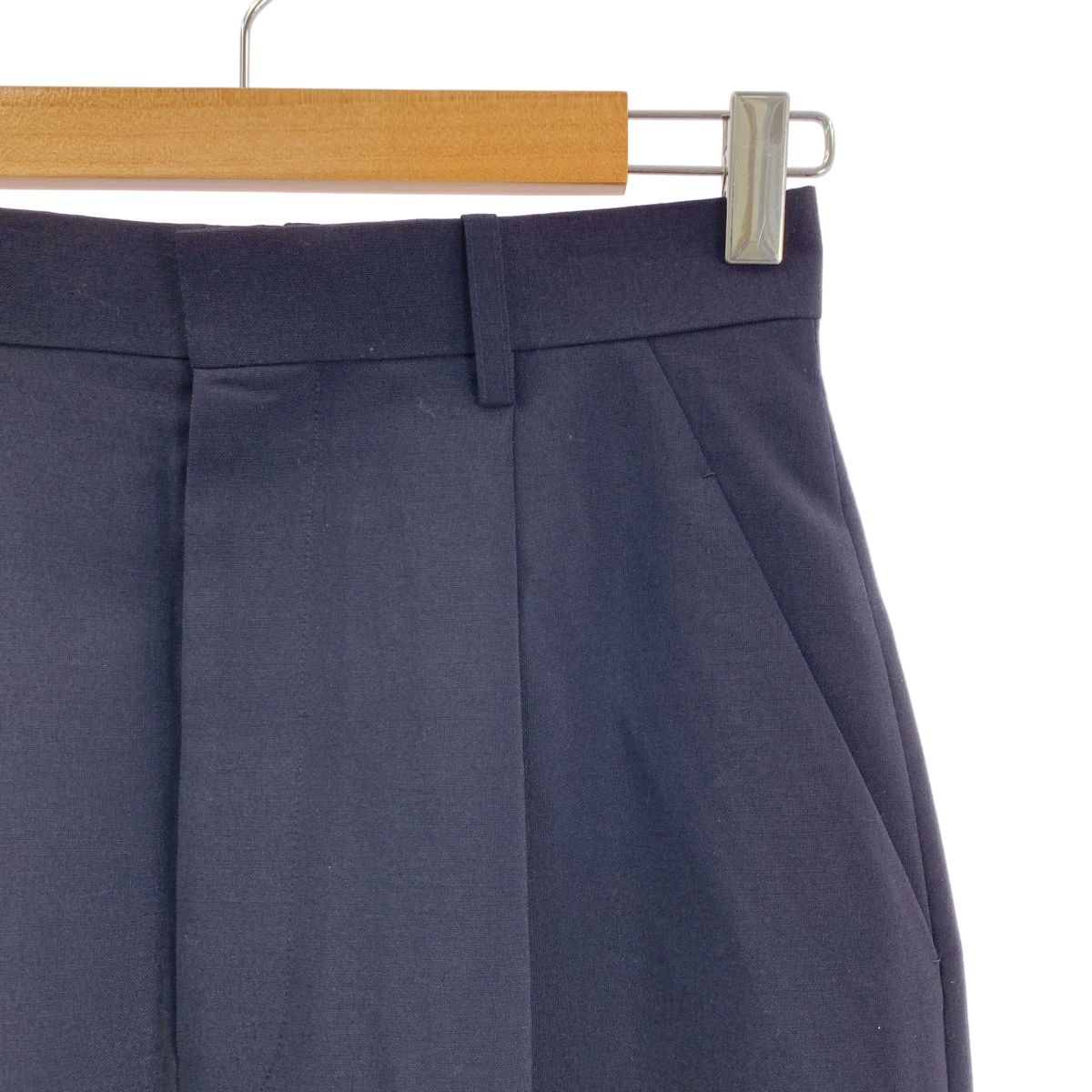 BLAMINK ブラミンク ウールモヘヤタックタイト オーバーシルエット スカート 裏地付き 36 ダークネイビー レディース