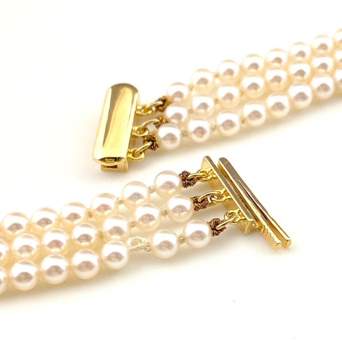 ミキモト MIKIMOTO パール デザインネックレス YG イエローゴールド 