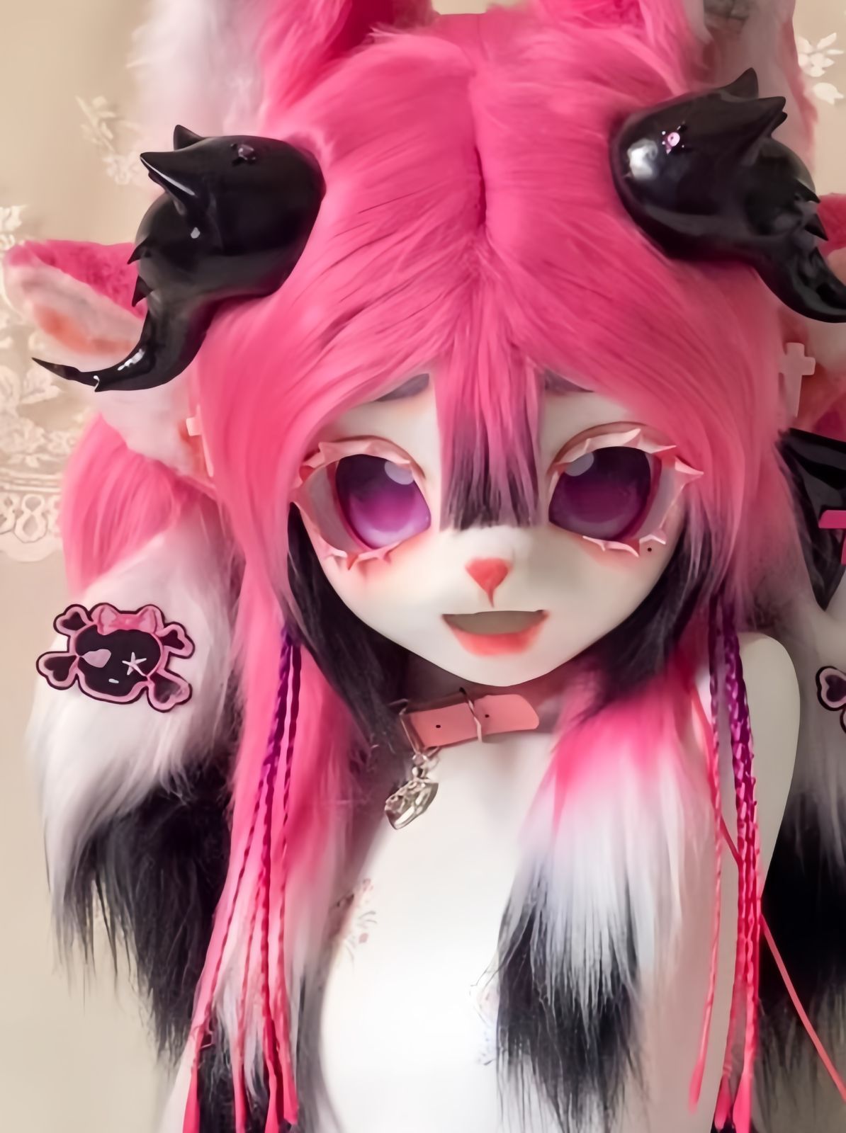 着ぐるみヘッド kigurumi NO.118 ドラゴン ピンク ファースーツ