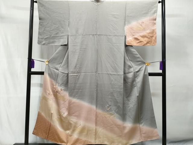 平和屋着物▽訪問着 単衣 花松文 正絹 逸品 DAAW9233sf