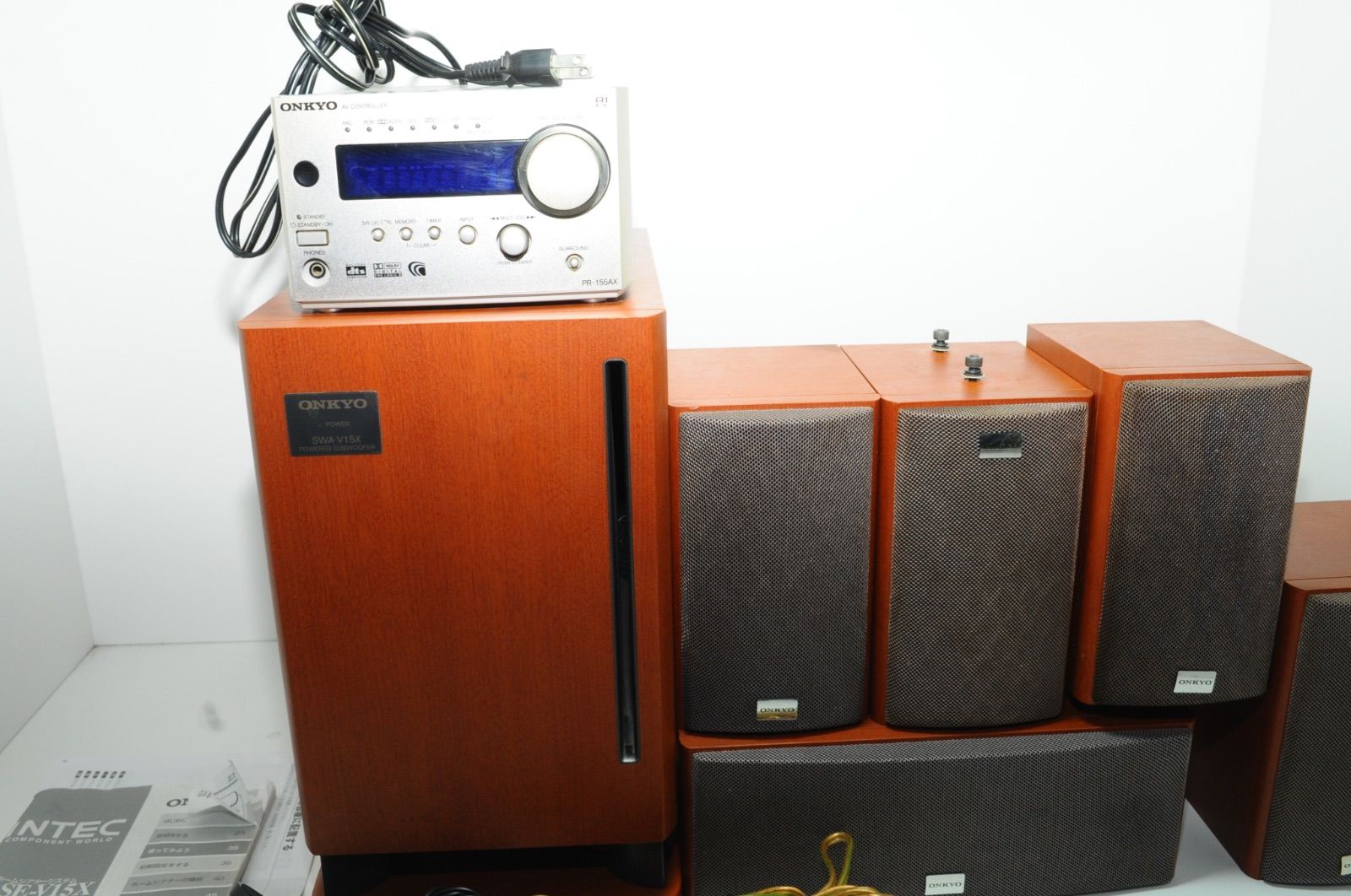 ONKYO オンキョー ホームシアターシステム SWA-V15X /PR-155AX/ST-V15XM（4個）ST-V15XC（ジャンク） 本物テレビ・オーディオ・カメラ - 美品ONKYO オンキョー