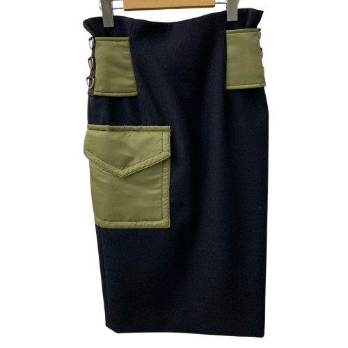 サカイ sacai メルトンジップタイトスカート ロングスカート 19-04715 スカート ネイビー 201LB-109