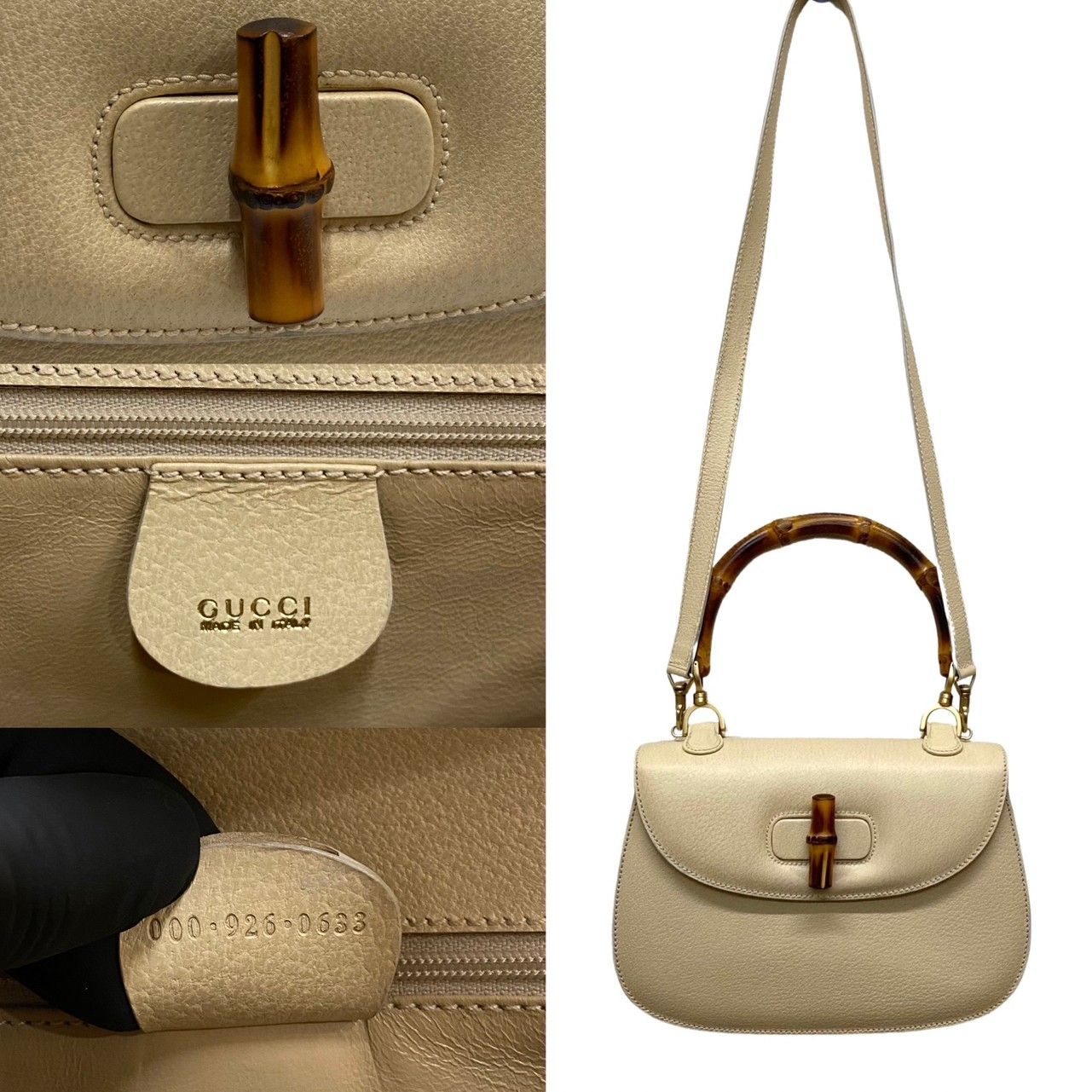 極 美品 GUCCI オールドグッチ グッチ ヴィンテージ バンブー レザー 