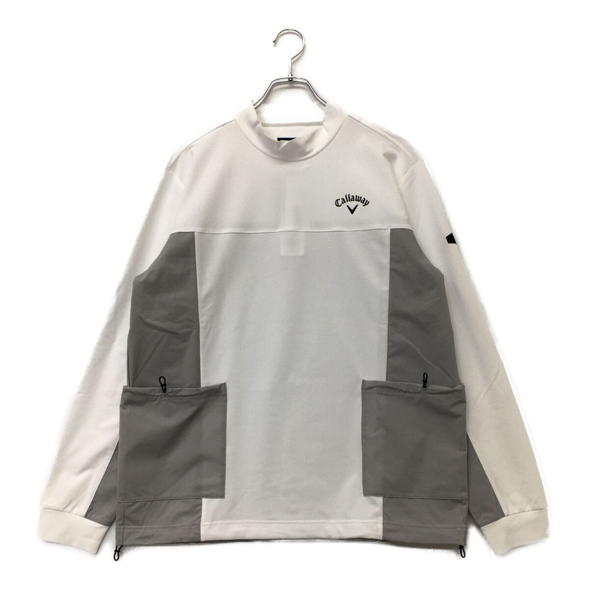 タグ付・新品）Callaway メンズ長袖モックネックシャツ ベージュ　L 薄手 未使用品 メンズ キャロウェイ Callaway 長袖シャツ LL ベージュ