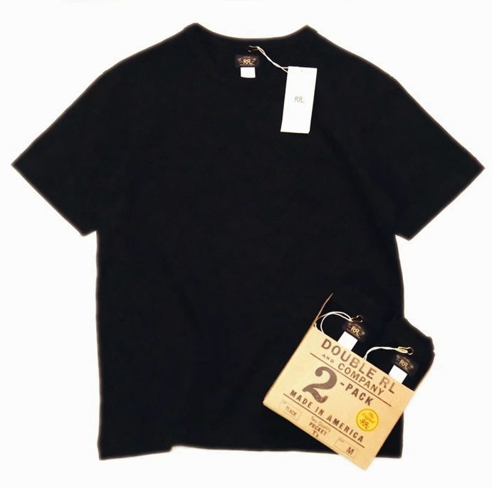 RRL 2パックT ガーメントダイド ポケット Tシャツ 2パック　ブラック　L ガーメントダイド ポケット Tシャツ 2パック（Tシャツ/カットソー