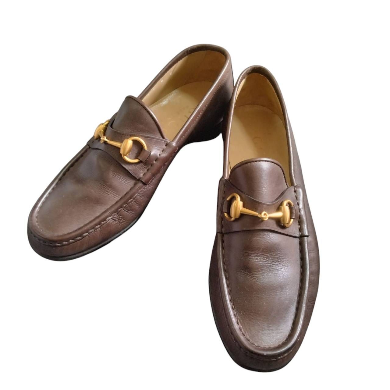 Z1357 GUCCI グッチ ホースビットローファー スリッポン レザー