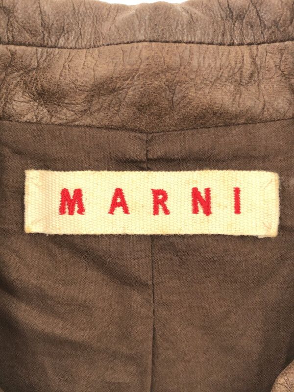 MARNI - MARNI マルニ 12AW ゴートレザーショートレザージャケット ブラウン 38 MARNI マルニ 12AW ゴートレザーショートレザージャケット