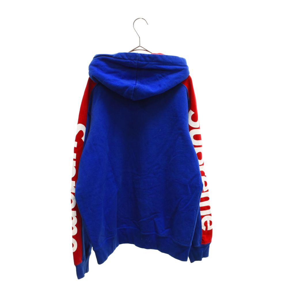 SUPREME (シュプリーム) 18SS Sideline Hooded Sweatshirt サイドライン ロゴ プルオーバーパーカー  レッド/ブルー