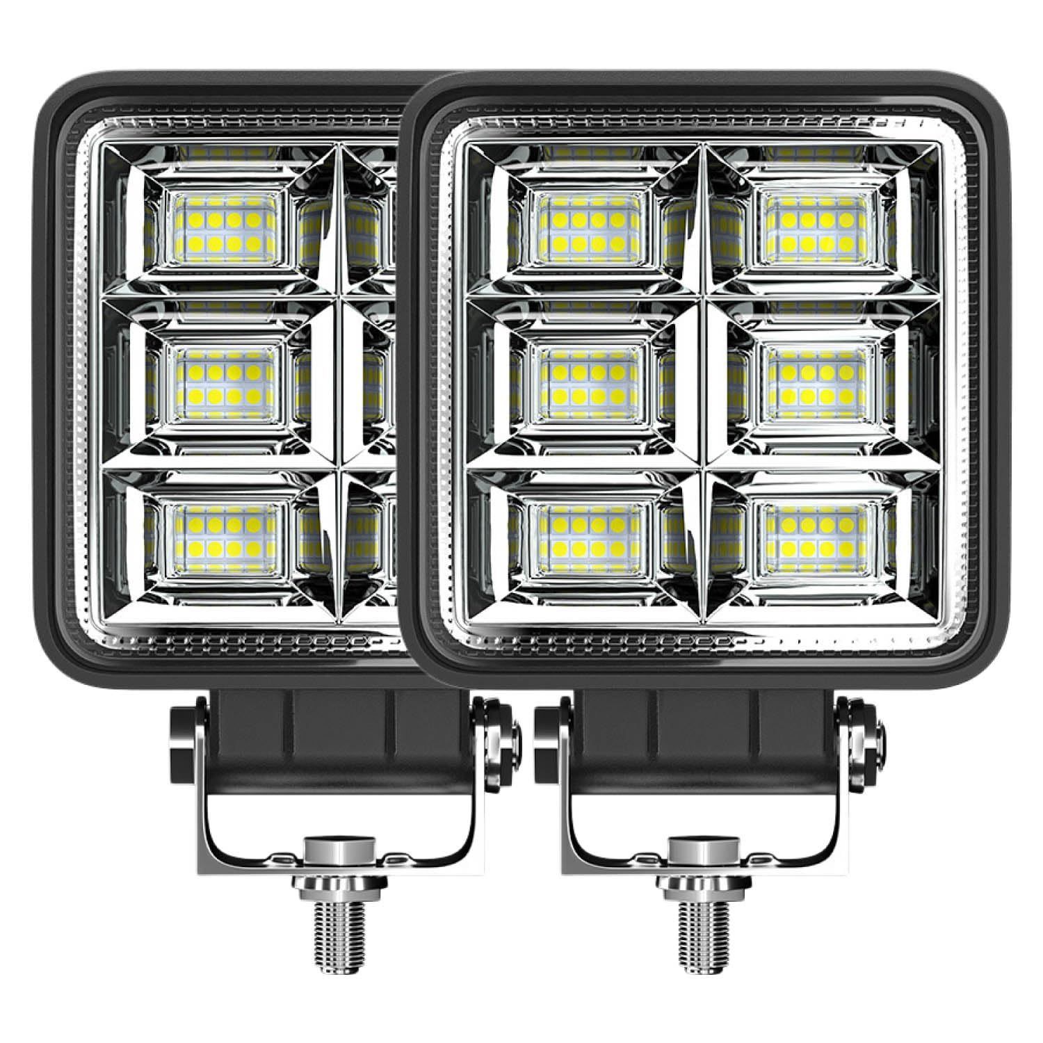 LEDワークライト 144w 2個 バックランプ 作業灯 タイヤ灯 車幅灯 屋外照明 野外作業 12v24v フォグランプ トラック ダンプ  フォークリフト 作業灯 ワークライト バックランプ デッキライト .: トラクター MAKUMINORS LED ワークライト 144w 12V 24V 作業灯 車幅灯 投光器 スポットライト フォグランプ バックランプ トラクター トラック 2個セット