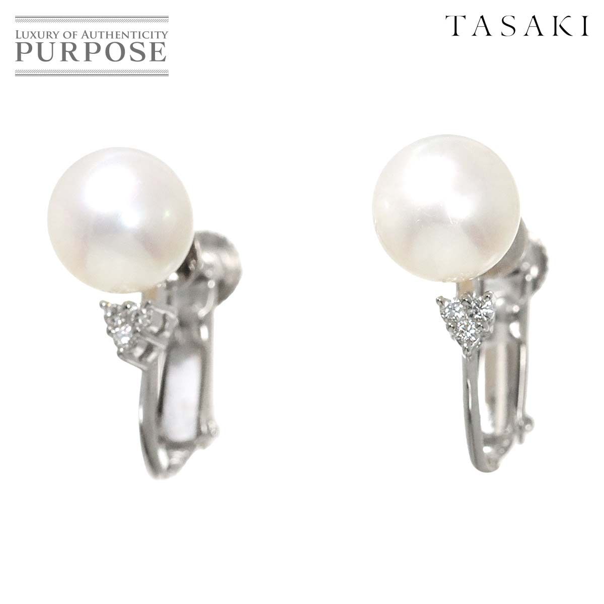 タサキ TASAKI アコヤ真珠 7.0mm ダイヤ イヤリング K18 WG 750 パール 田崎真珠 Akoya Pearl Earrings  Clip on 90248335 - メルカリ