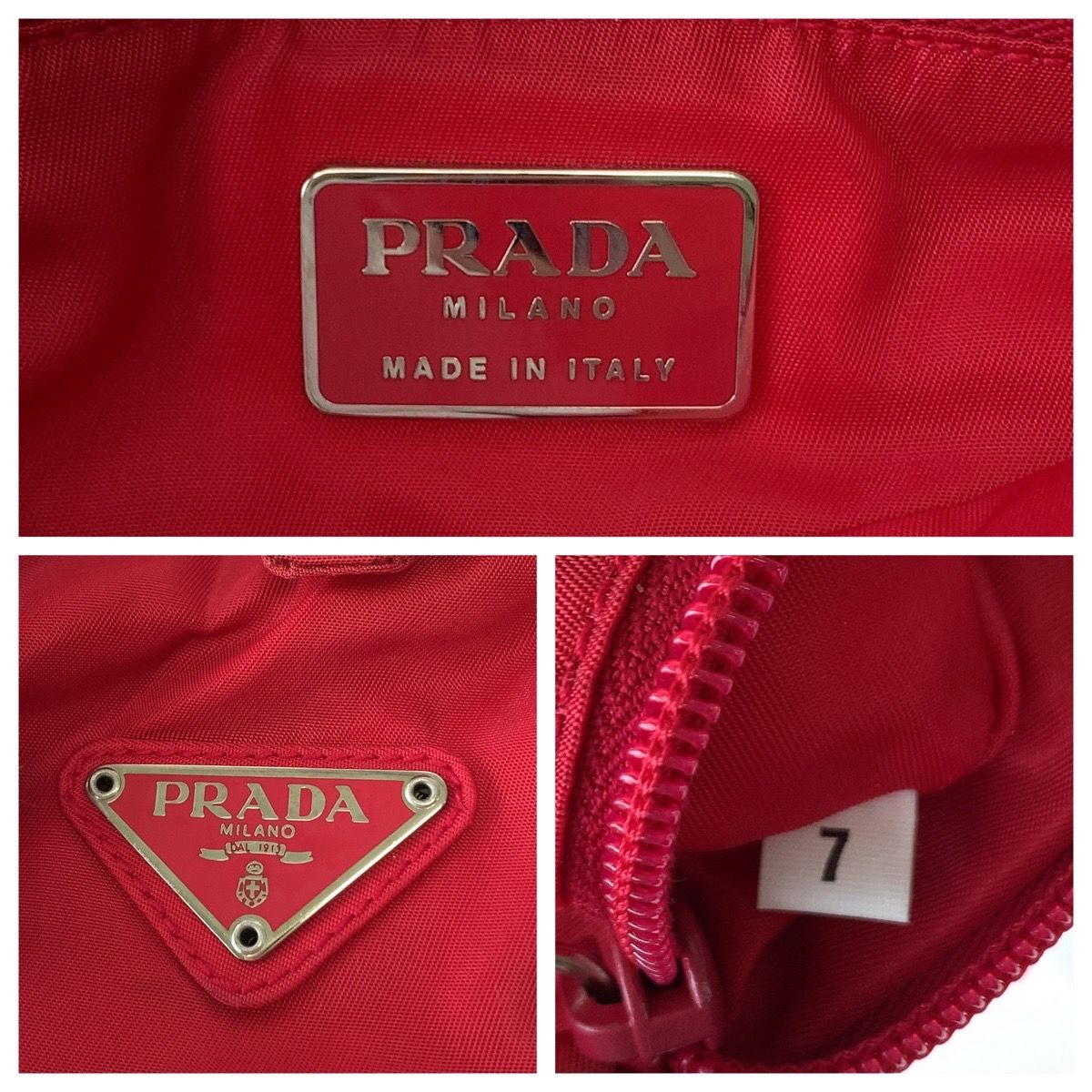 レディース PRADA クリア トートバッグ レッド