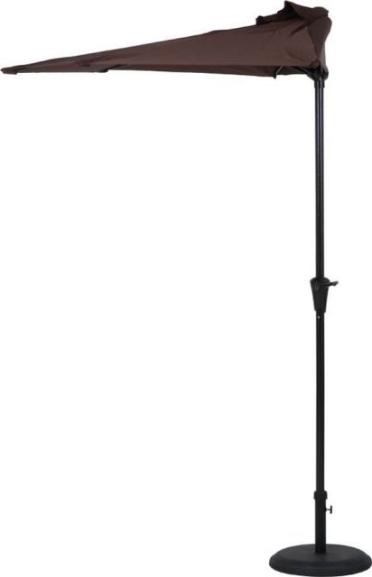 クーポン配布中-スーパー 対象 半円パラソル ブラウン