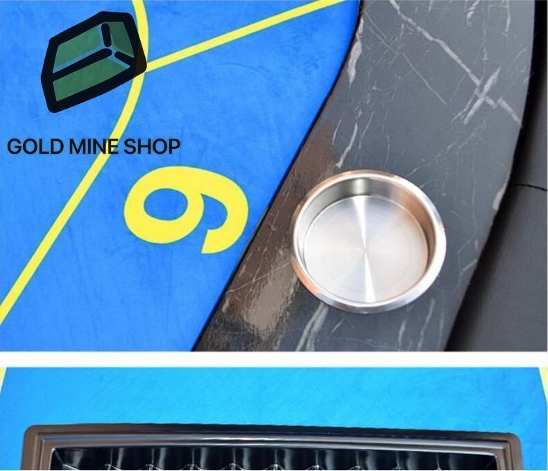 ポーカーテーブル 折りたたみ式 ドリンクホルダー チップラック付き