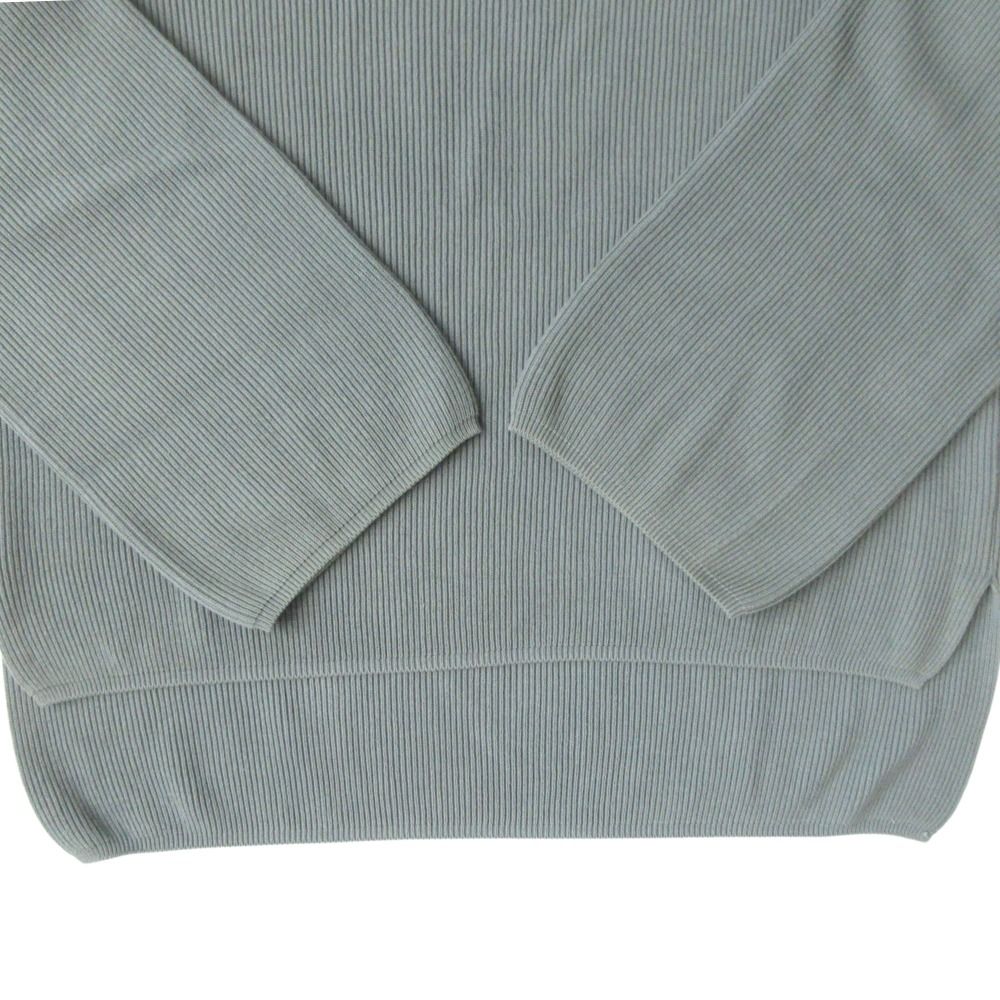 美品 21SS BATONER バトナー  HIGH COUNT RIB V-NECK ニット セーター カットソー 長袖 BN-21SL-019 サイズ2 青 ブルー レディース 古着 中古 美品 21SS BATONER バトナー HIGH COUNT RIB V-NECK ニット