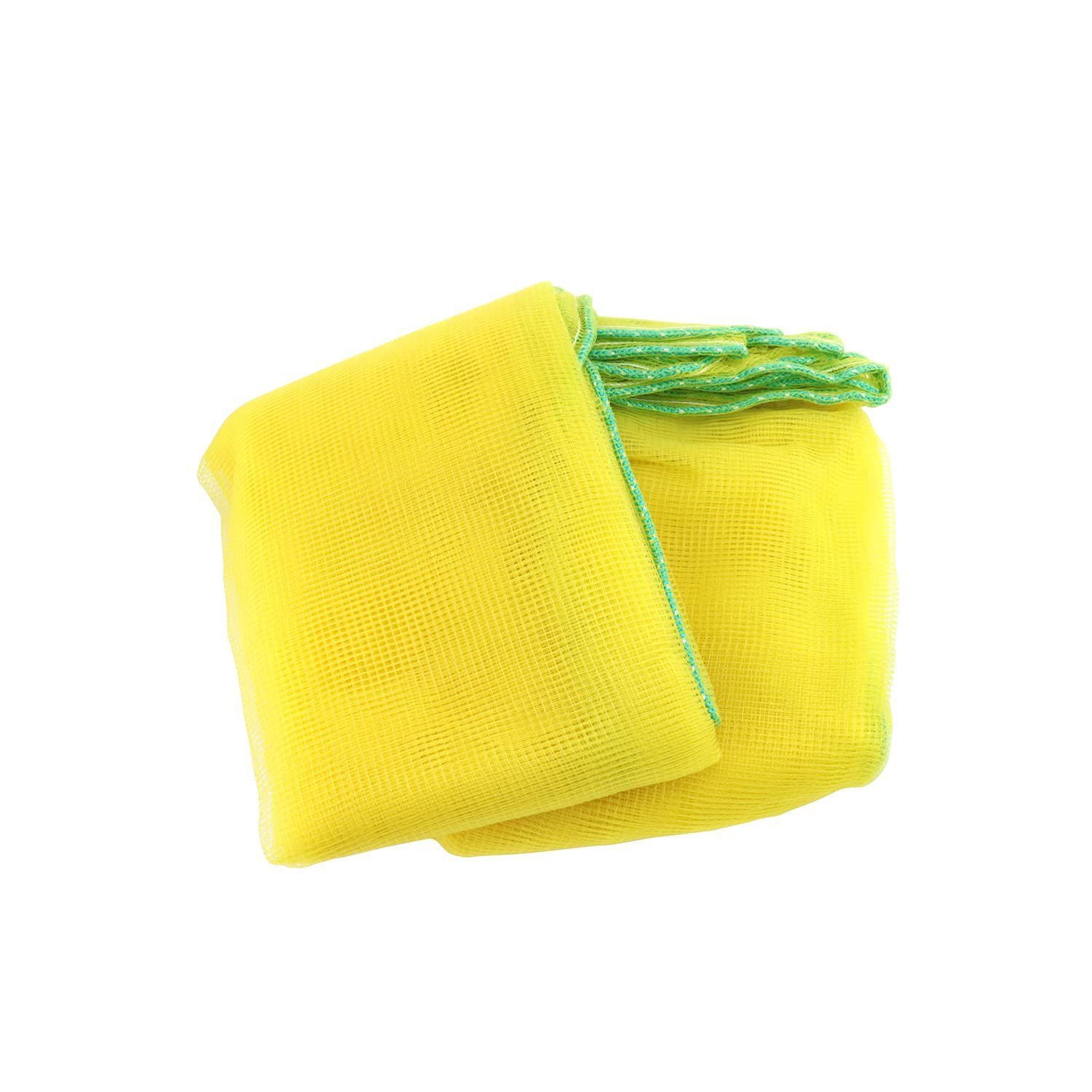 イエロー_3m×4m セフティースリー カラスよけネット 目合4mm 3m×4m ゴミ置き場 ごみステーション 45L袋約20個分 重り入り絞り込みロープ付きネット