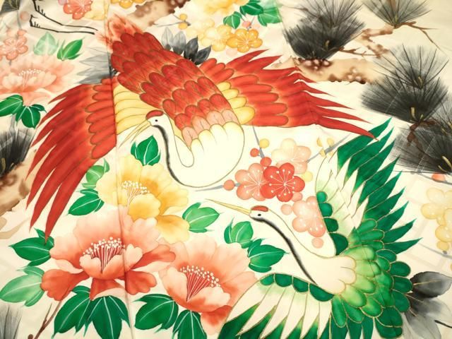 平和屋着物○豪華振袖 紅型 風景花鳥吉祥文 正絹 逸品 CAAP7122hy