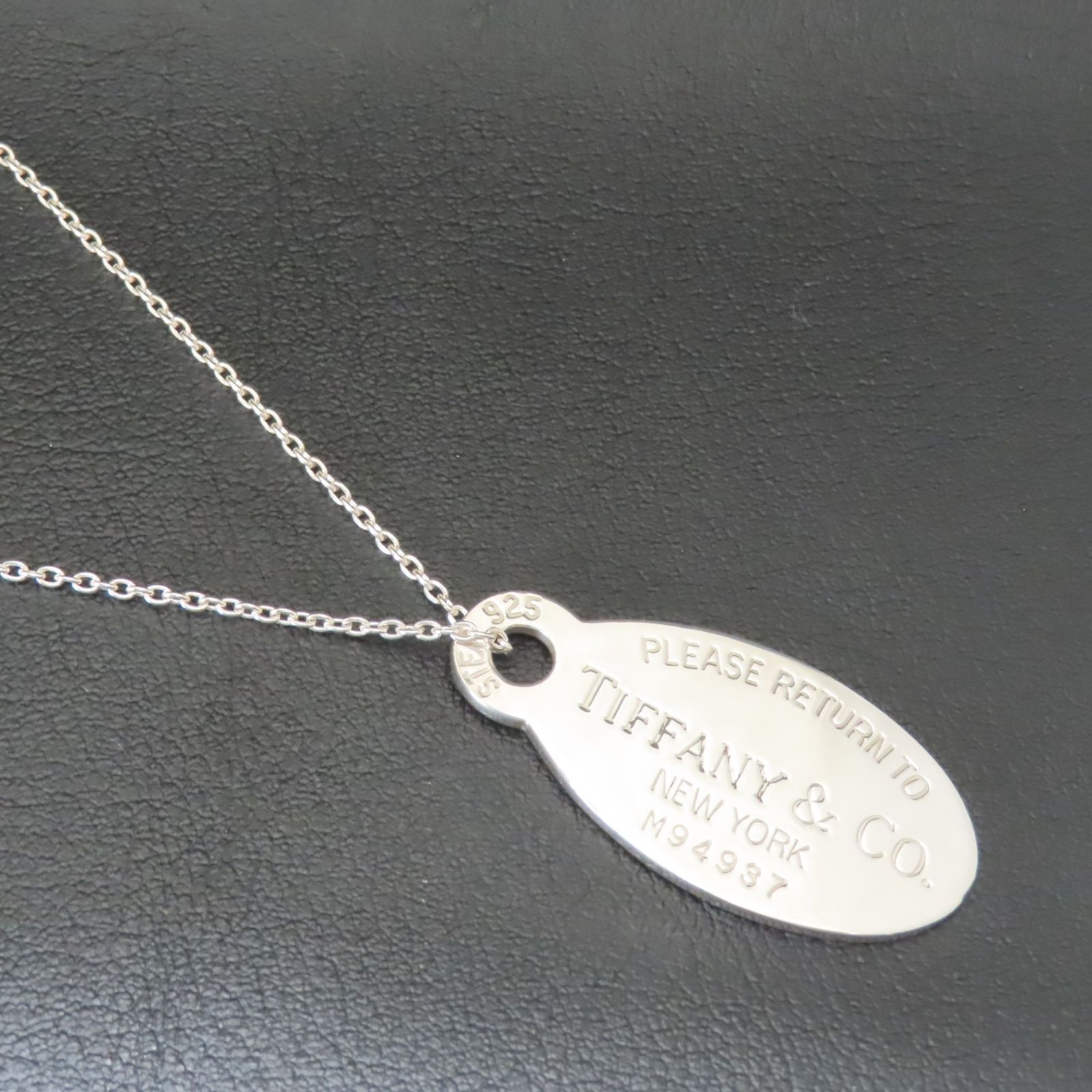 美品 TIFFANY&Co. ティファニー オーバルタグ ネックレス ペンダント 