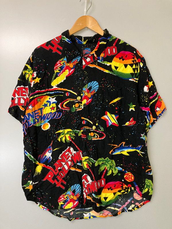 PLANET HOLLYWOOD 90 s S S RAYON SHIRT プラネット ハリウッド 90年代 ショートスリーブ レーヨンシャツ 半袖シャツ トップス 146-251010-yn-21-min