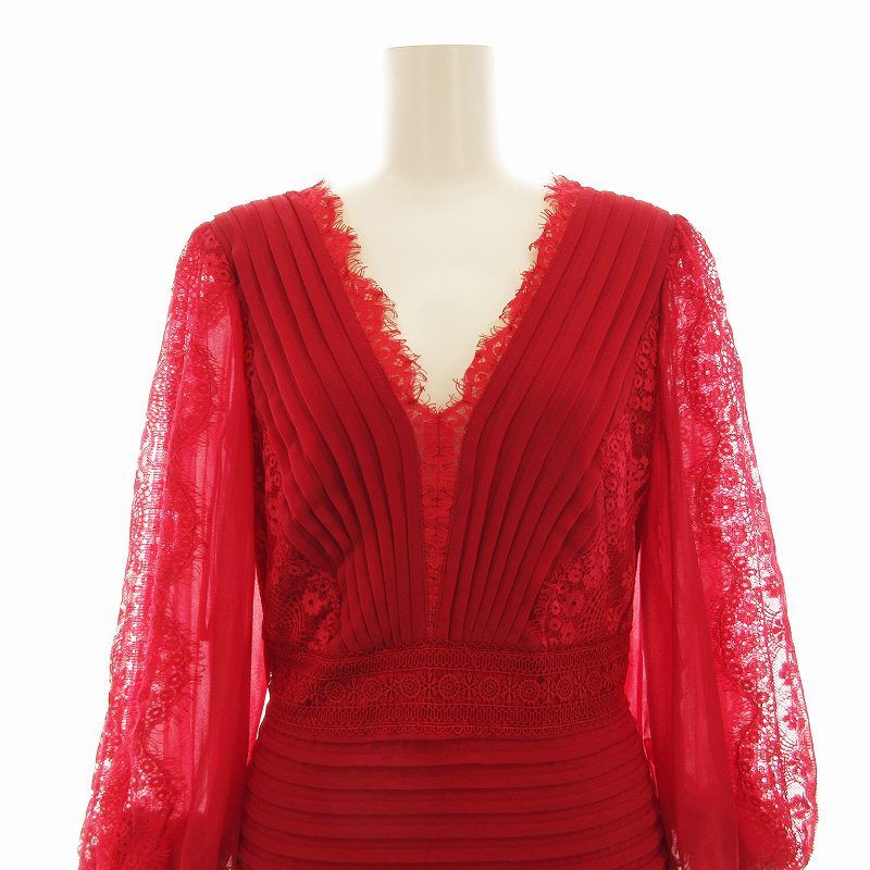 タダシショージ TADASHI SHOJI ワンピース ドレス ロング 長袖 00 赤  