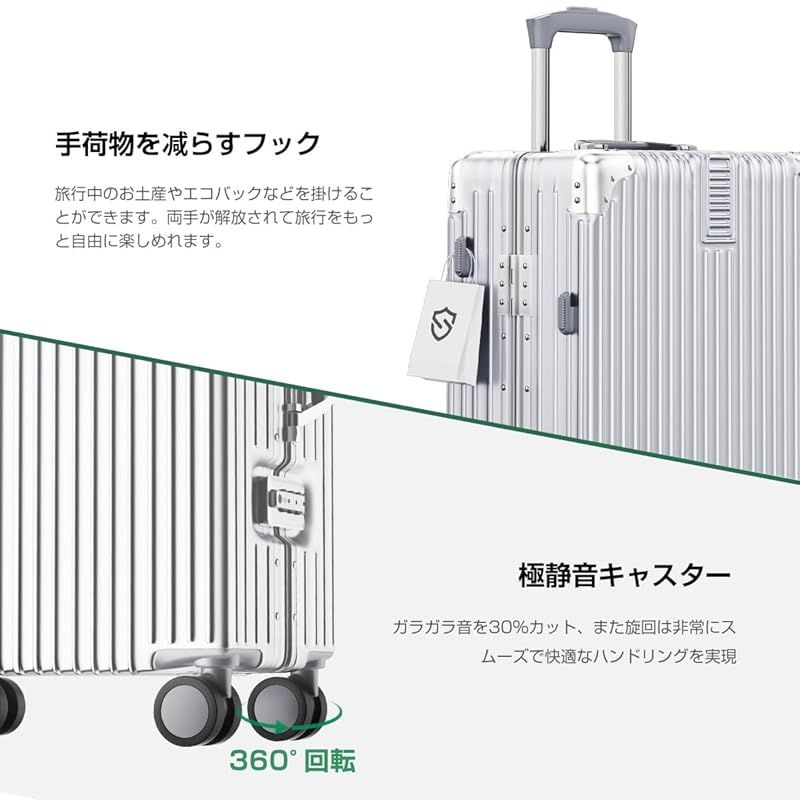 Seelove スーツケース キャリーケース 機内持ち込み ABS PC 耐衝撃 大容量 超軽量 キャリーバッグ S|M|Lサイズ 360度回転 静? ?型 luggage suitcase キャスター TSAロック 出張 旅? Mサイズ 5~7泊|6 1 WWW_MORNINGWALKER_COM