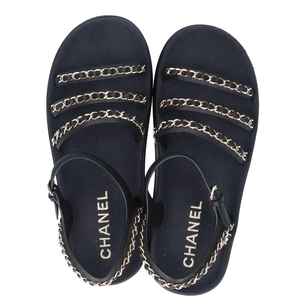 CHANEL シャネル 【美品】G37140 CCココマーク チェーンデザイン 