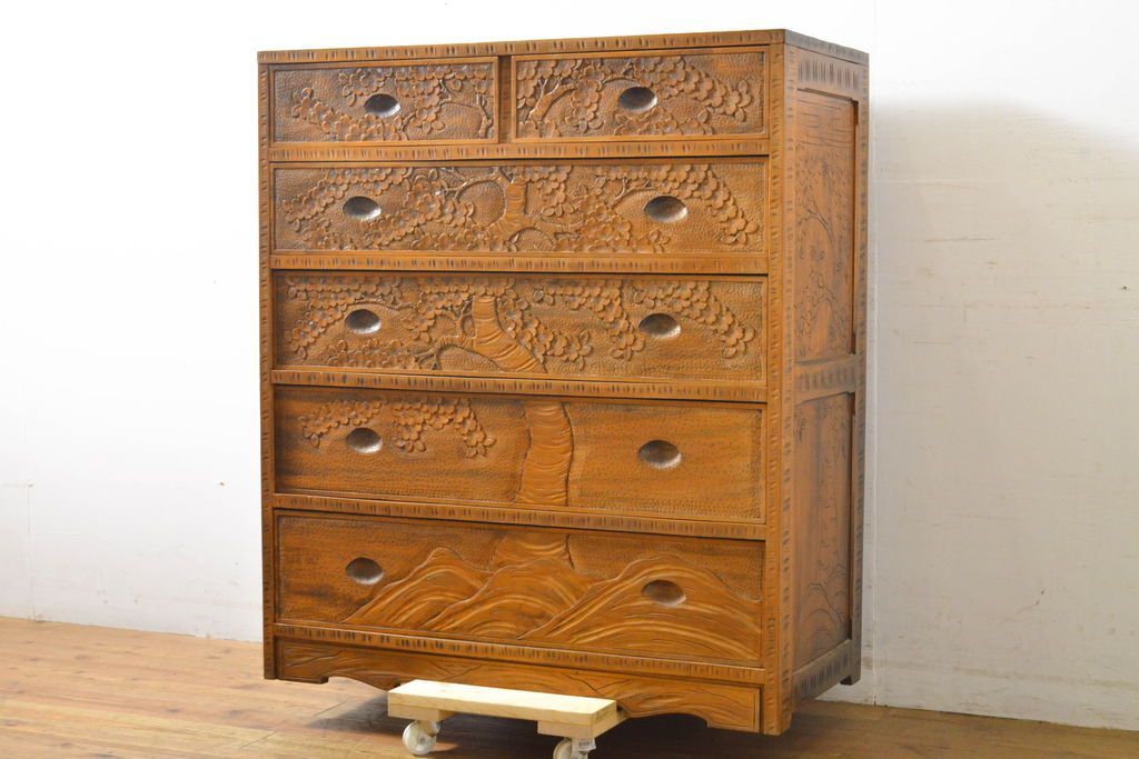 ニトリ ハイチェスト (オウカ2 DVD90HC DBR) タンス ダークブラウン 6