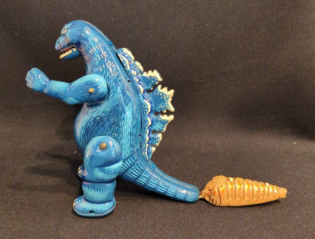 絶版美品】ブリキゴジラ青 ビリケン商会フィギュア ゼンマイ仕掛け