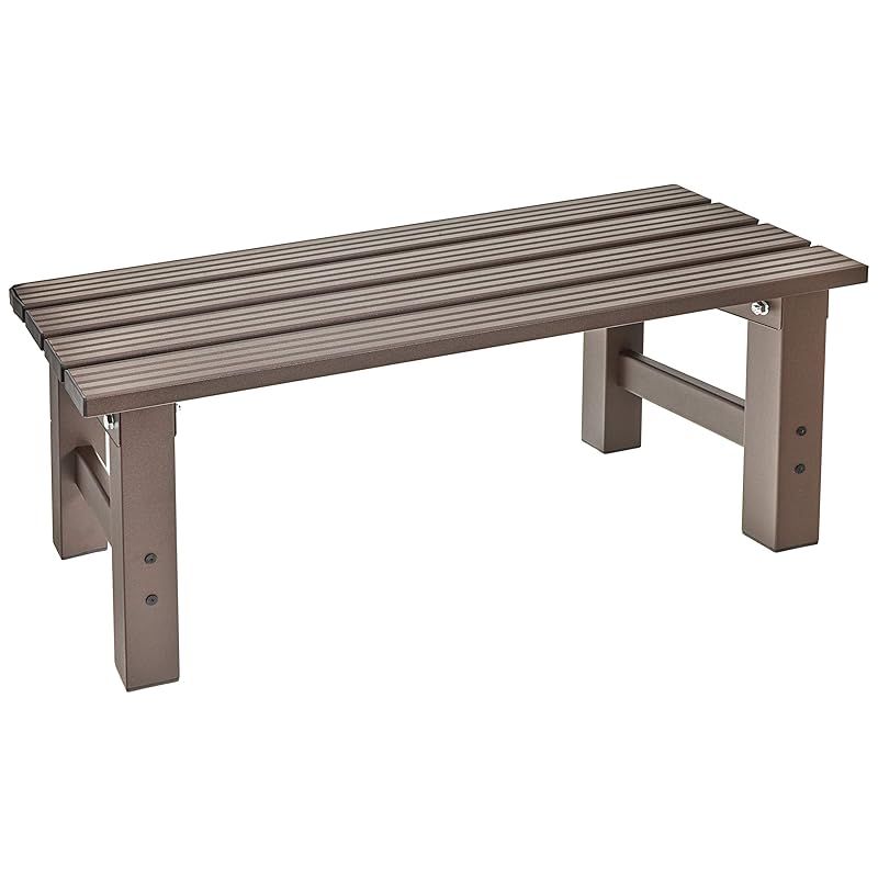 リビングアウト Living Out 頑丈アルミ縁台 幅78×奥行36×高さ32cm ブラック アルミ PVC 玄関 軒先 ベランダ 上り下り楽 丈夫 軽量 幅広ステップ26.5cm アジャスター調整 1