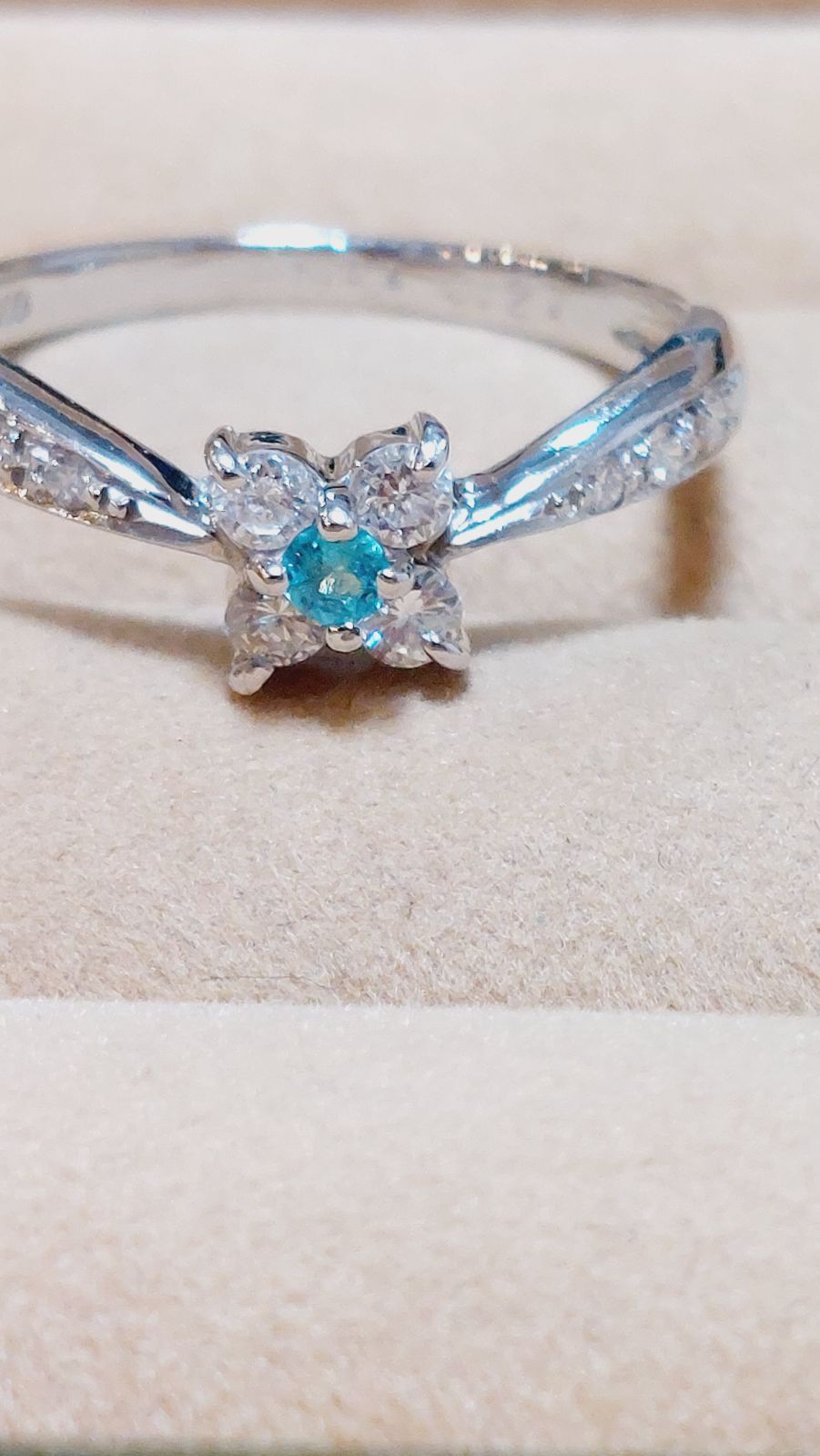 PT900パライバトルマリン0.04ダイヤ0.27きらりんリング SIROKUMA-CORPORATION_COM