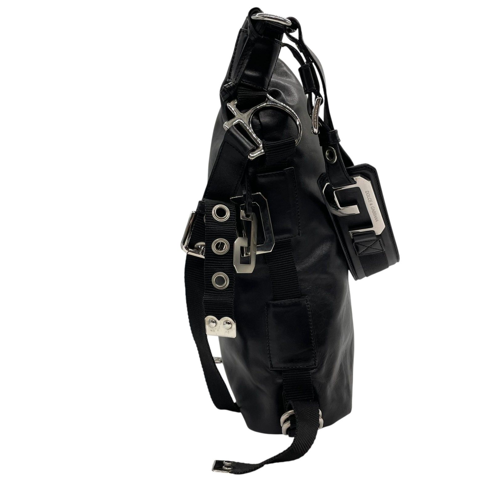 美品 DOLCE&GABBANA ブラック レザー ショルダーバッグ 美品