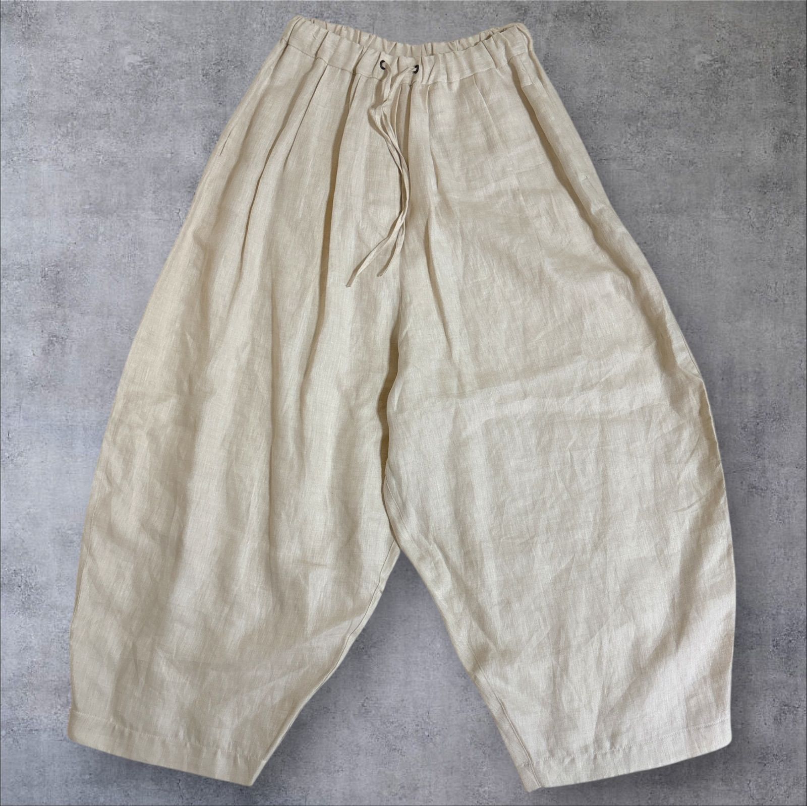 CORDERA リネンバルーンシルエットパンツ ワイドパンツ ガウチョパンツ フリーサイズ スペイン製 オーガニックリネン