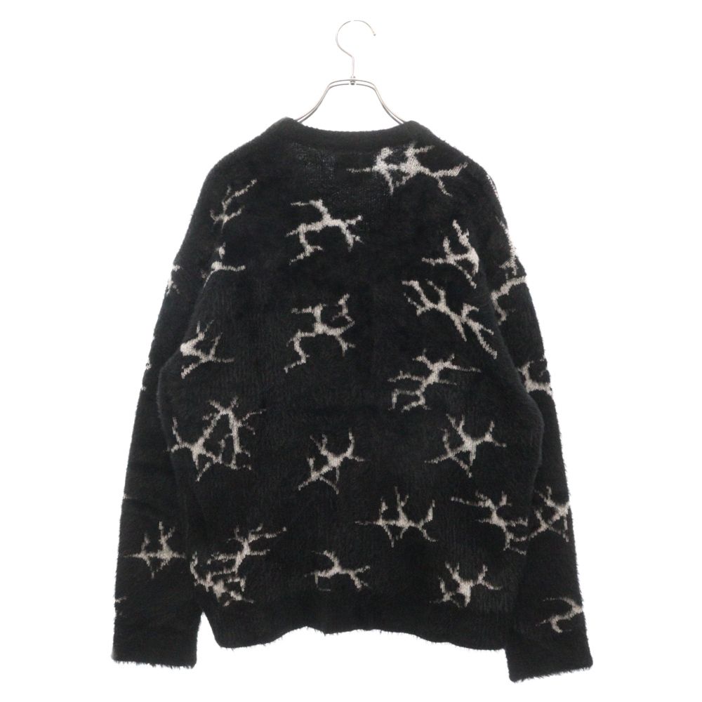 HUF (ハフ) CRACKED CARDIGAN クラックド カーディガン ブラック