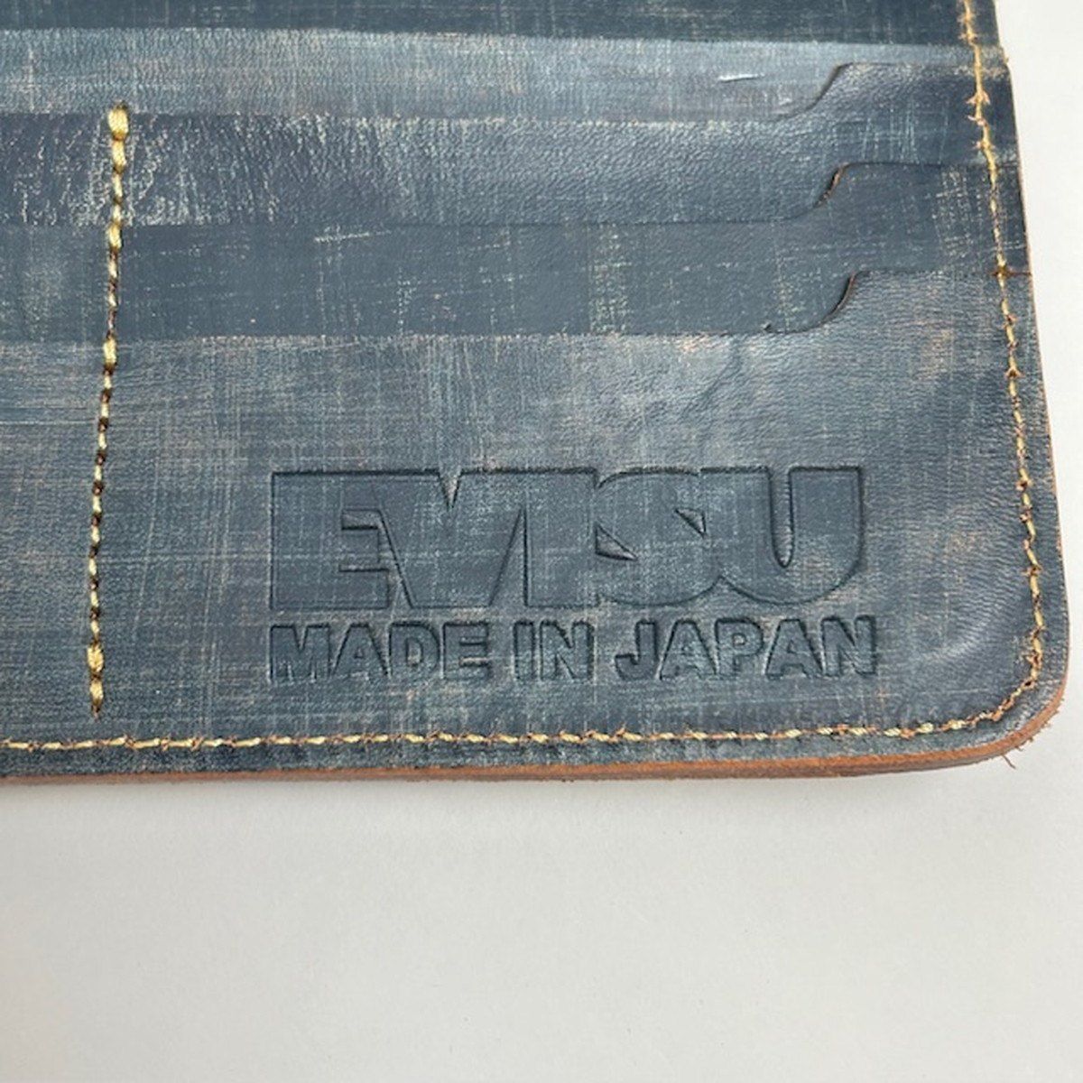 evisu 財布 EVISU エヴィス ジーニングウォッシュ レザーロングウォレット