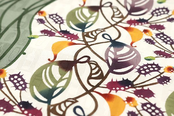 ona4387 逸品 紅型研究所 染 千花 琉球紅型 九寸 名古屋帯 お仕立て