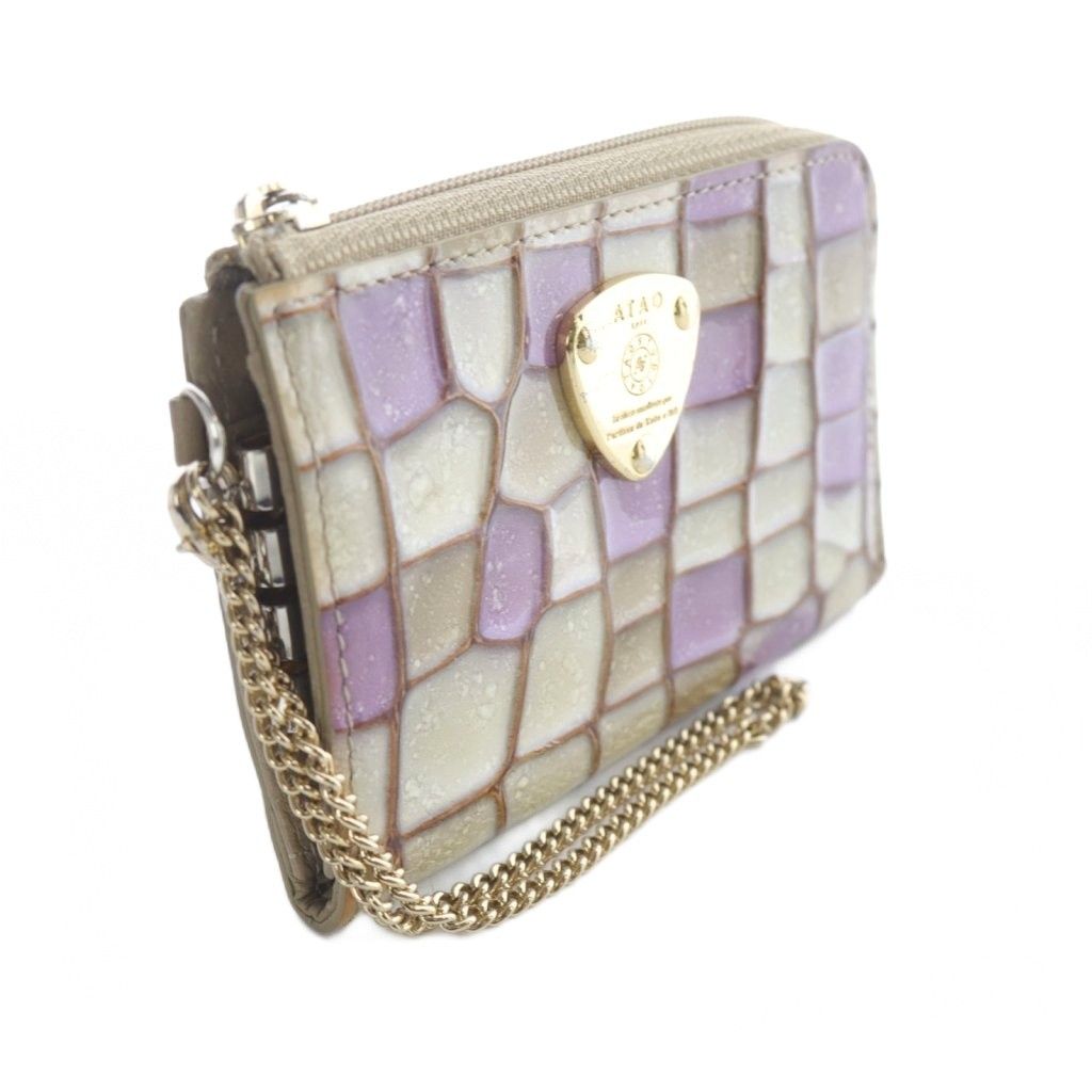 アタオ ATAO ベル ミニウォレット キーケース ベージュ 紫 楽天市場】【ATAO公式】アタオ/ベル/キーケース/ミニ財布/カードケース/小銭入れ/イタリアレザー/エナメル/チェーン/パスケース  /プレゼント/ギフト/クリスマス/Xmas(アタオ楽天市場支店) | みんなのレビュー·口コミ