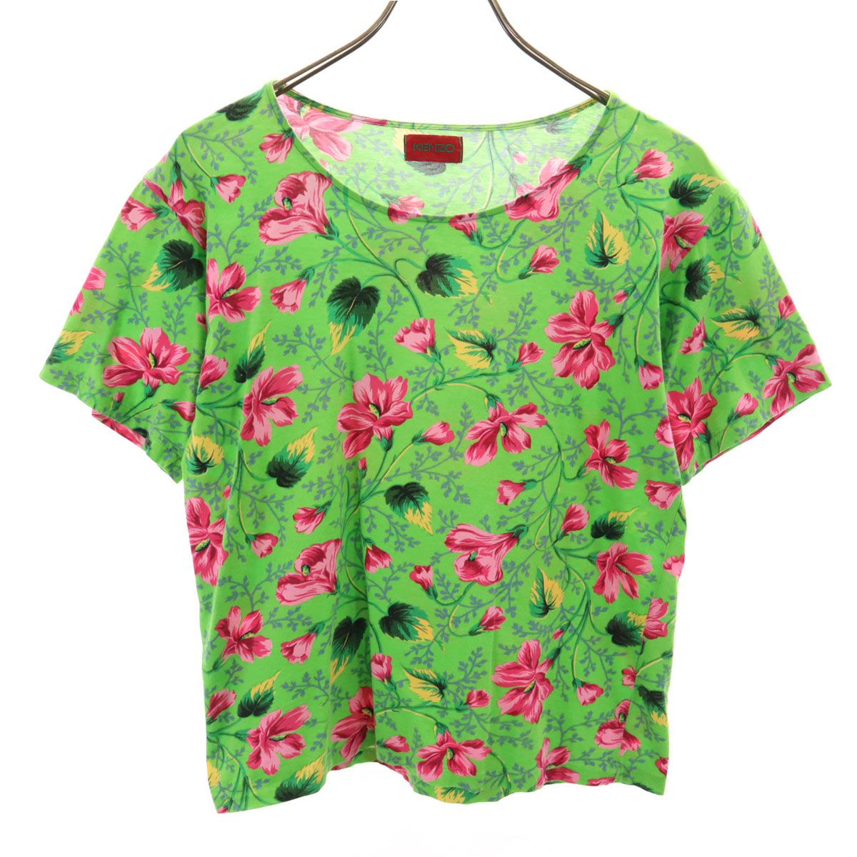 KENZO ケンゾー 90s 日本製 オールド 花柄 プリント 半袖 ボートネック 