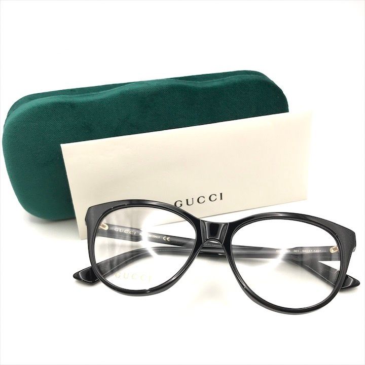 超 GUCCI グッチ プラ GG ケース付き メガネ アイウェア ブラック k 3204