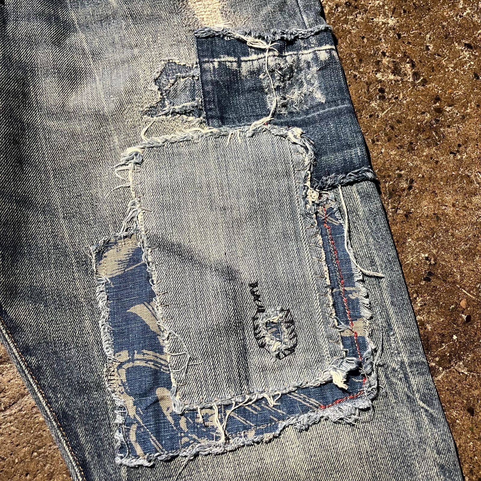 Polo RALPH LAUREN THE SULLIVAN SLIM パッチワークデニム ダメージ