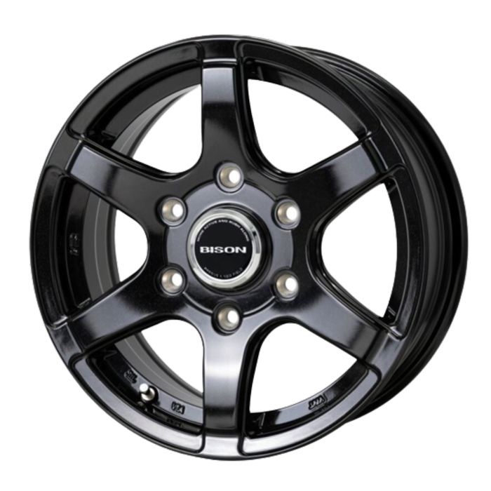 ホイール4本セット BISON BN-04 メタリックブラック 15インチ 6J 44 6H-139.7