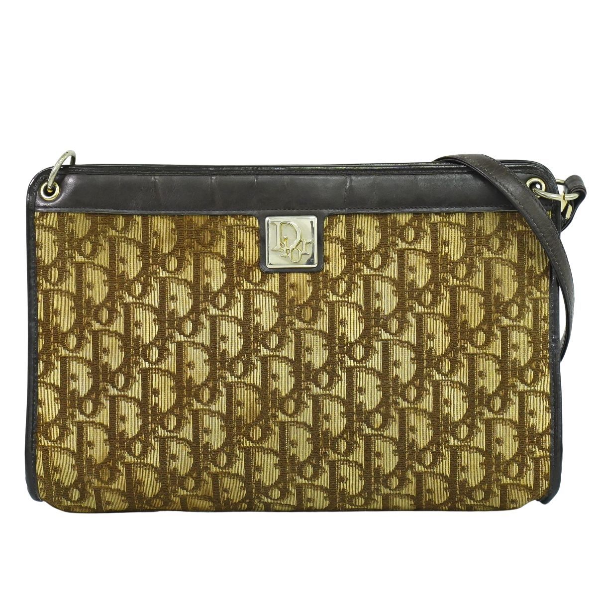 本物 クリスチャン ディオール Christian Dior トロッター ショルダーバッグ キャンバス ブラウン Trotter バッグ フォロー割