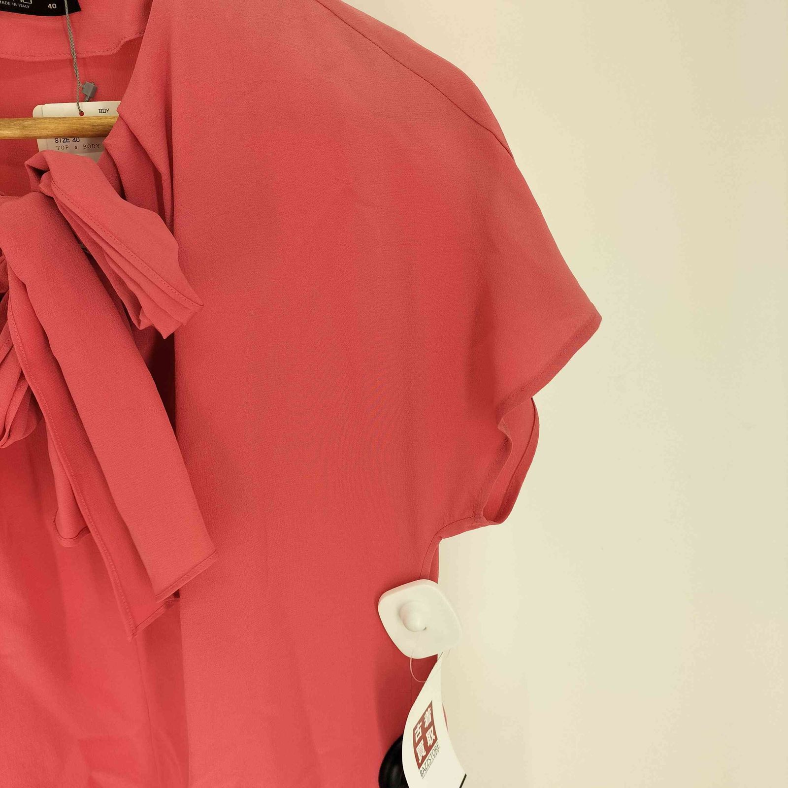 エトロ ETRO イタリア製 シルク 100％ ボウタイ S/S ブラウス