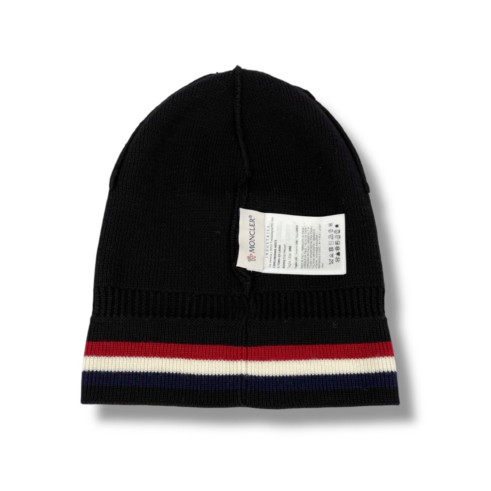 Moncler ビーニー 正規品 MONCLER ニットキャップ ビーニー ネイビー - メルカリ