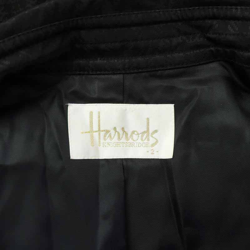 ハロッズ Harrods KNIGHTSBRIDGE トレンチコート ロング 千鳥柄