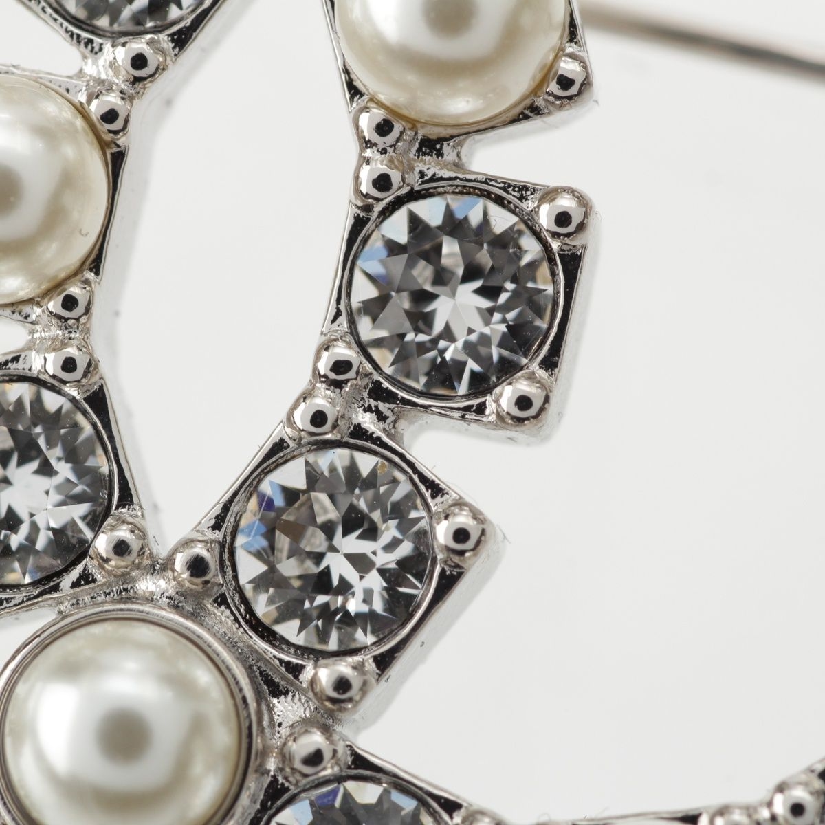 シャネル 25SS ココマーク ラインストーン ブローチ ABF726 シルバー  