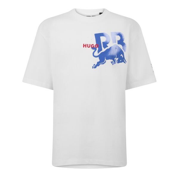 【HUGO BOSS】Dflorire05-Rb24 グラフィック ロゴ Tシャツ HUGO - HUGO x RB oversize-fit cotton T-shirt with racing