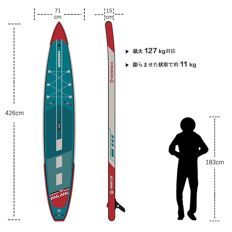 カメラマウントを備えたスポーツ＆レーシングiSUP