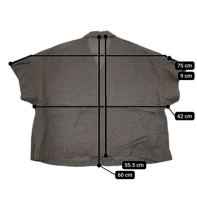 nest Robe 01192-2045 リネン 製品染め 半袖 ブラウス シャツ