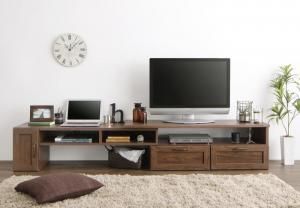 リビング収納 チェスト キャビネット タンス テレビ台 ヴィンテージ調伸縮スライドボード